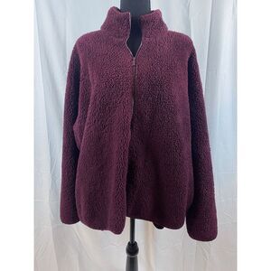 Victoria's Secret Pink Sherpa Fleece Full Zipper‎ Jacket Women's Size XL